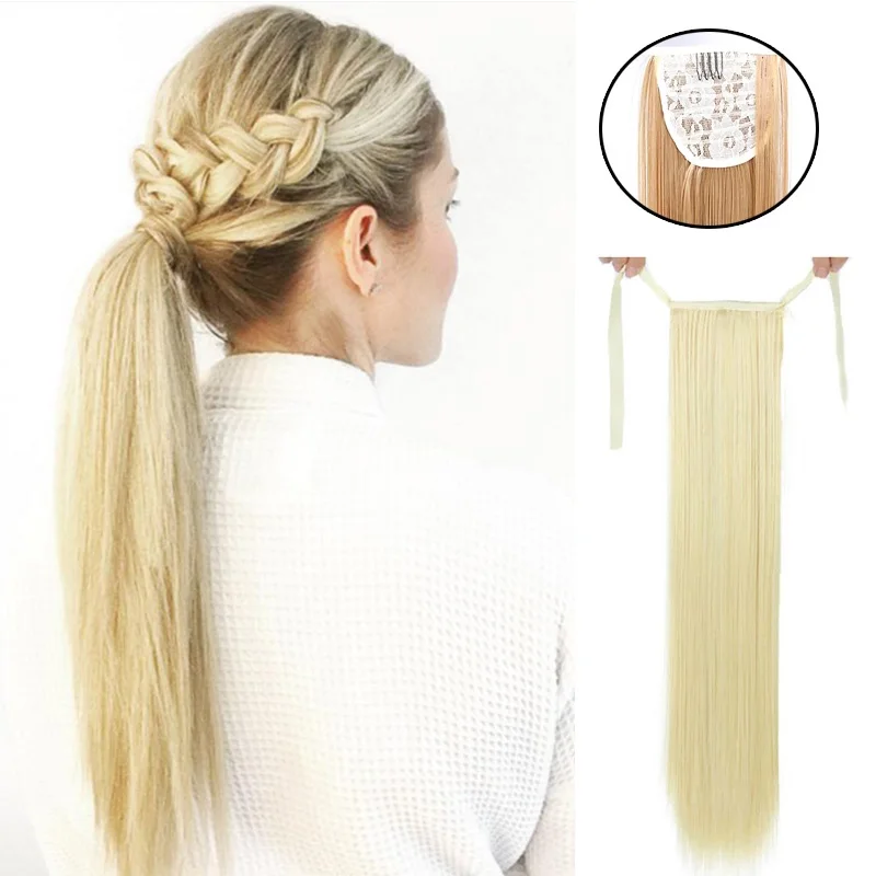 XUANGUANG Long Straight drawstring Ponytail Synthetic Heat Resistant Hair Extension ponytail daily wear hair extension ponytail