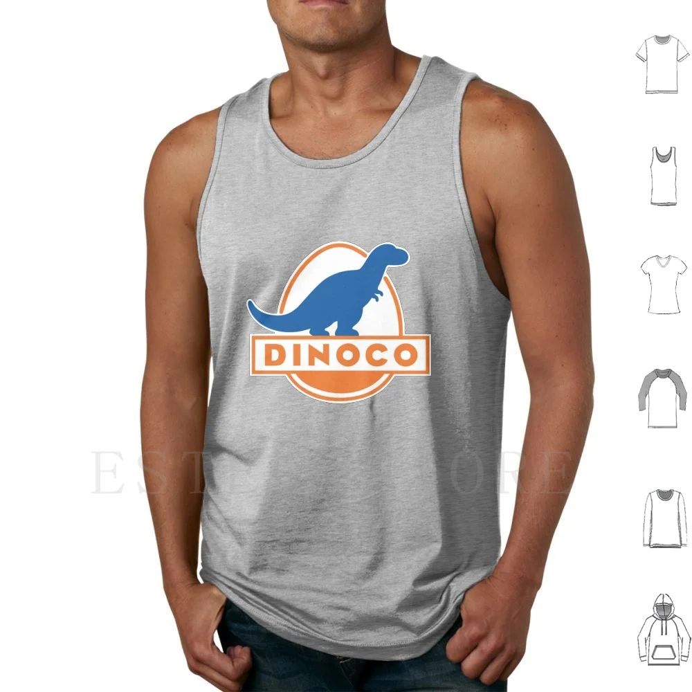 Official Dinoco Logo Tank Tops Vest Sleeveless Dinoco Woody Cars Movie Cartoon California Fun Funny Buzz Lightyear Sponsor