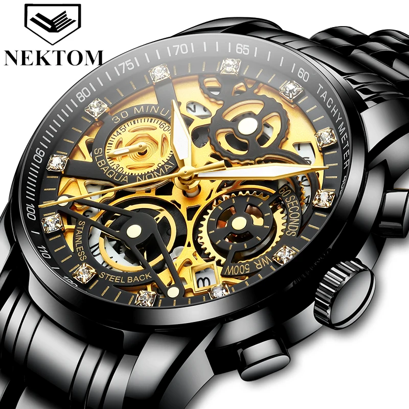 

Watches Men Fashon Luxury Brand NEKTOM Sport Waterproof Male Calendar Small Hand Watch Steel Quartz Wristwatch relogio masculino