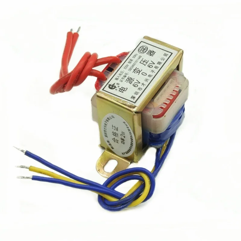 

EI35 -2W transformer 2W DB-2VA 220V to double 6V * 2 6V-0-6V 0.166A
