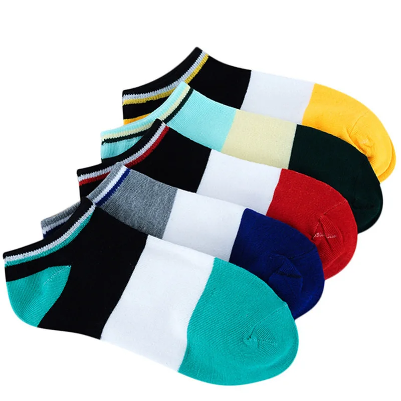 1 Pair Spring Men's Striped Boat Socks Invisible Breathable Socks Summer Male Socks Korean Fashion Sports Socks Wholesale