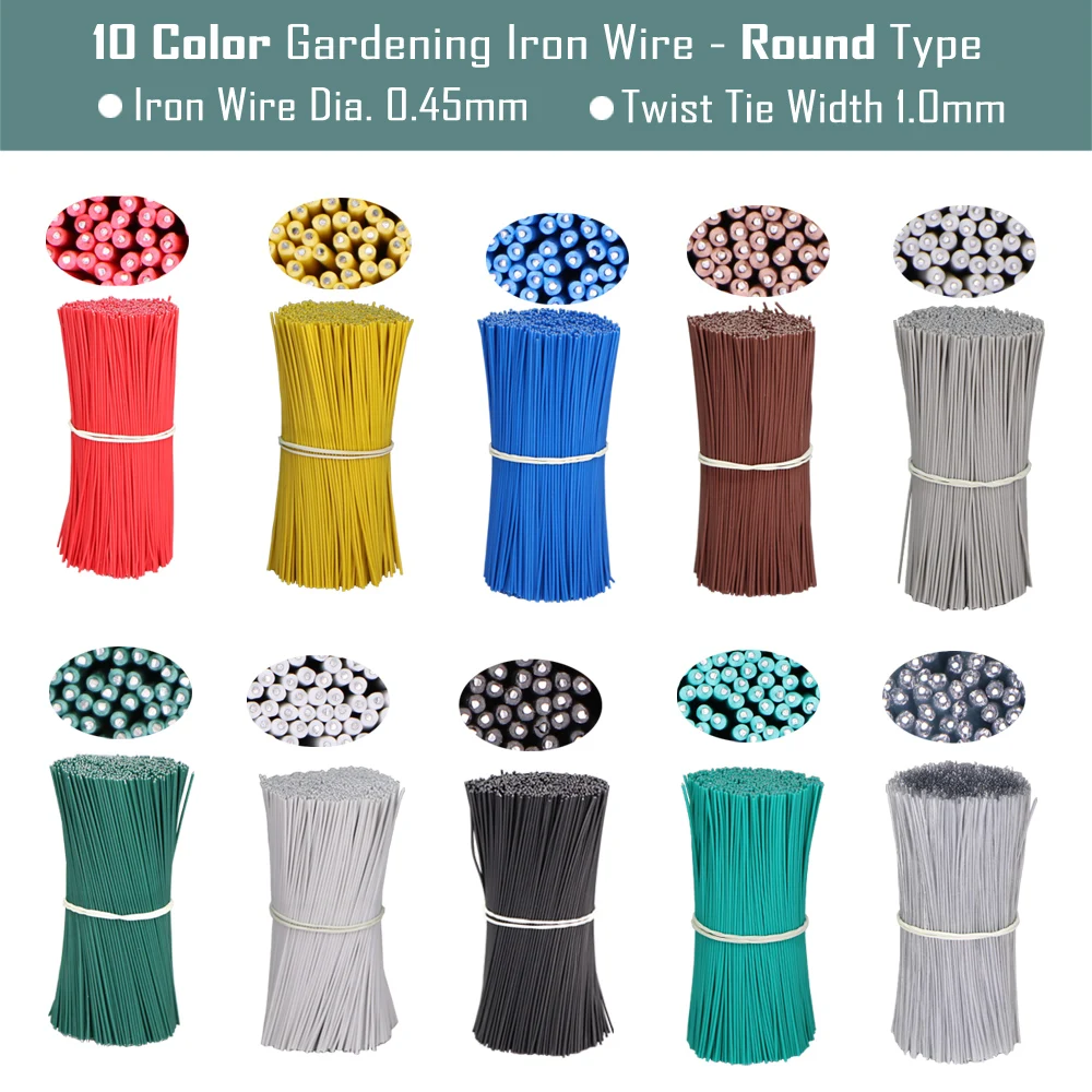 200 Pieces Of Gardening Twist Ties 10 Colors Reusable Tie 10/12/15/20 Cm Round Outdoor Rattan Fixed Rope Garden Tool Supplies