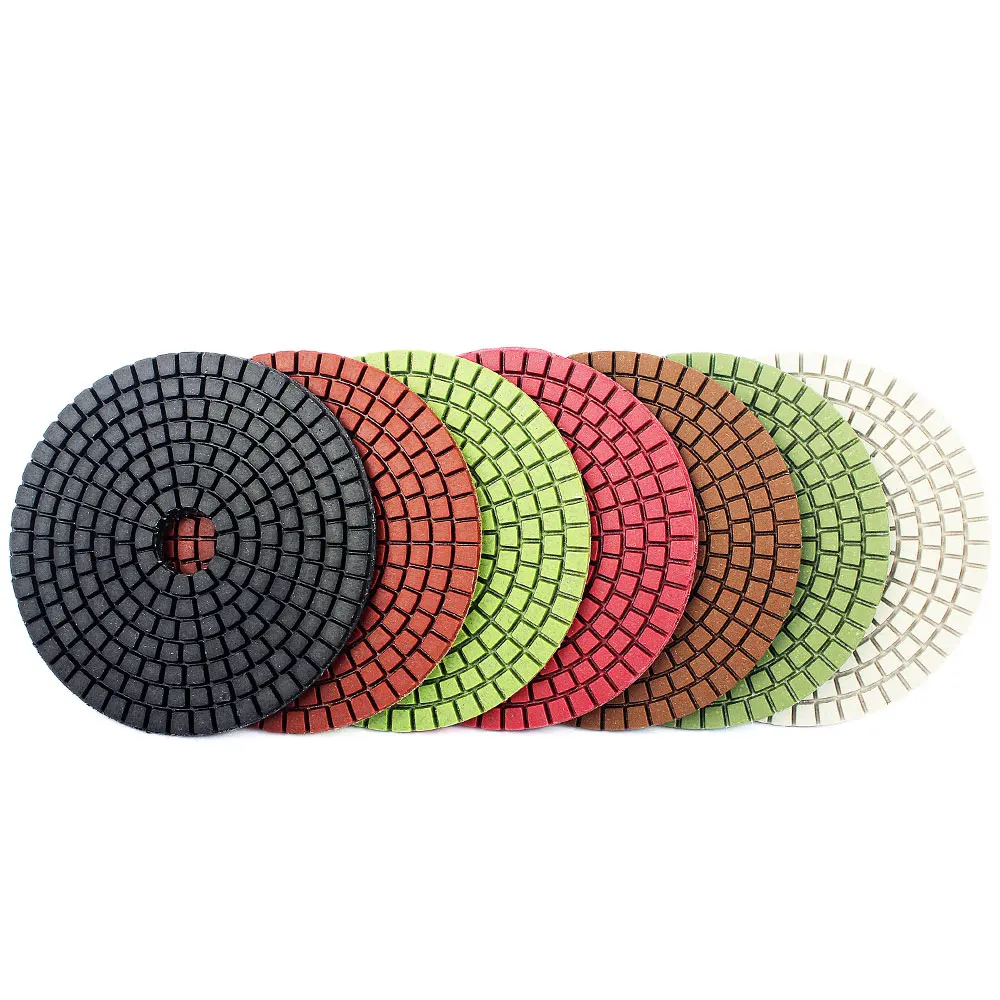 

7 PCS/SET 4 Inch 100mm High Quality Wet polishing Diamond pad For Grinding Disc Floor Sanding Concrete Stone Concrete Grinding