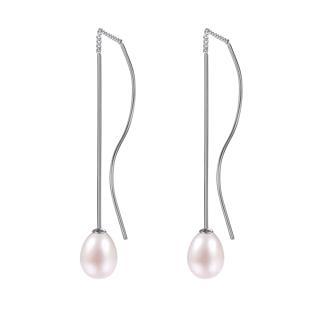 

Collare Tassels Drop Earrings For Women Freeshwater Pearls Bridesmaid Dainty Gift 925 Sterling Silver Girls Dangle Earrings E618