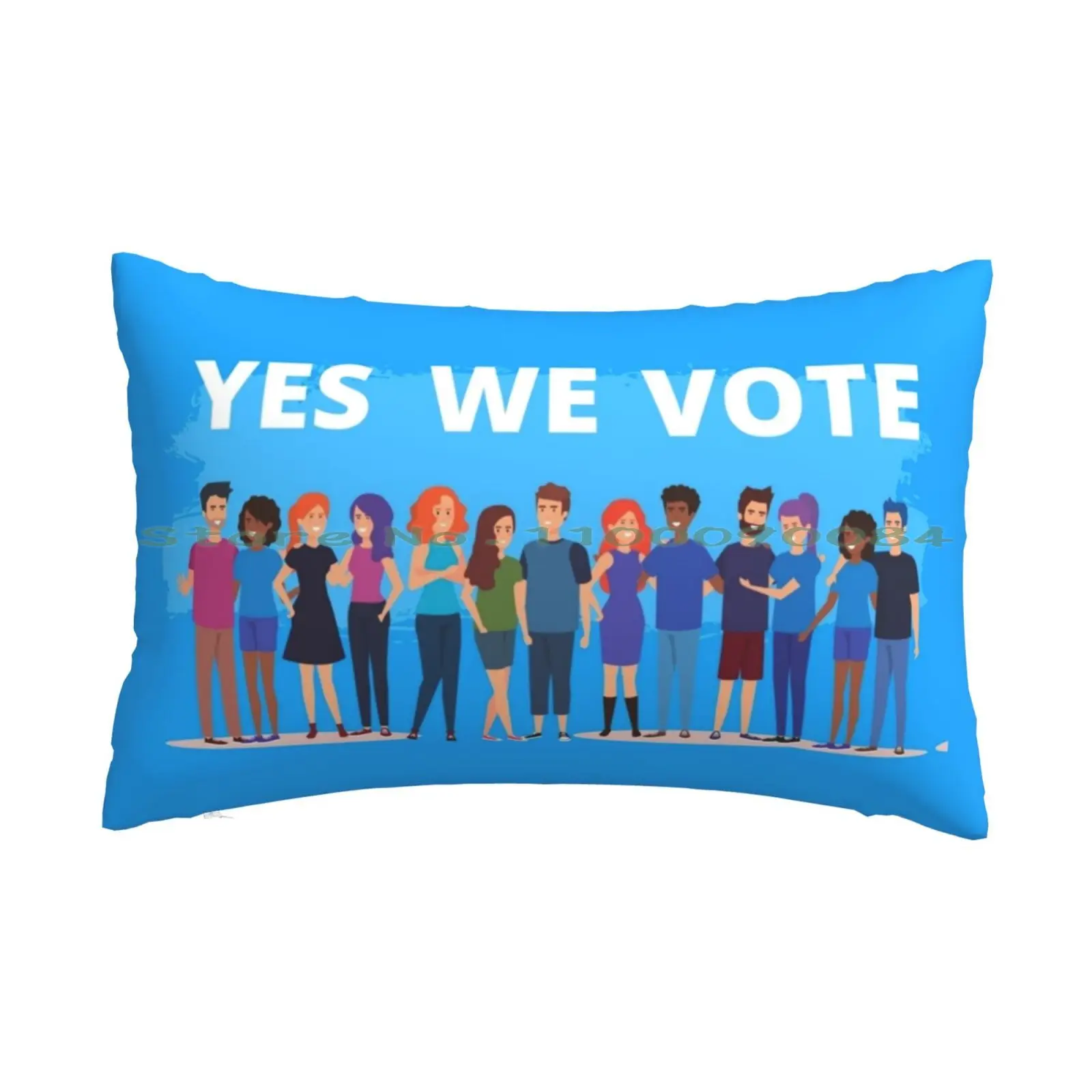 Yes We Vote Generation Z Pillow Case 20x30 50*75 Sofa Bedroom Turquoise Blue Aqua Fish Scale Mermaid Morrocan Tile Pattern Cute