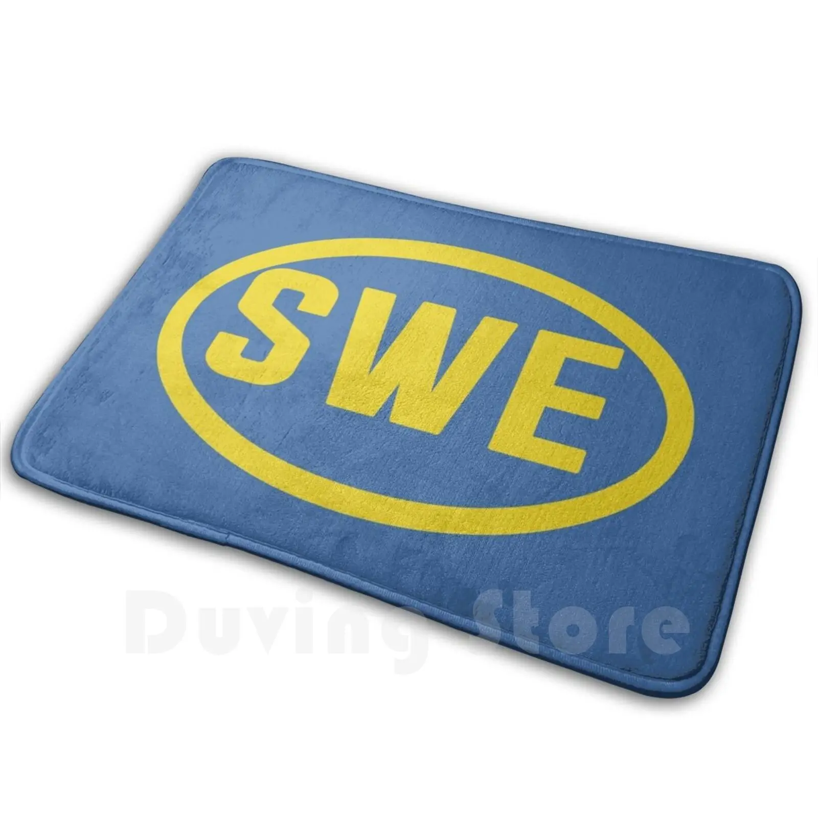 Sweden Bumper Sticker Mat Rug Carpet Anti-Slip Floor Mats Bedroom Sweden Swedish Stockholm Europe Patriotic