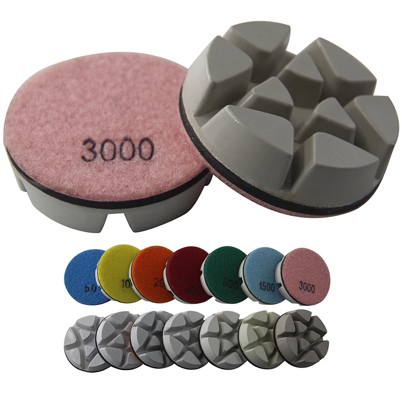 3 Inch  2Pcs Set Diamond Floor Polishing Pads for Concrete 75mm   Grit 50 to 3000 Resin Dry Polishing Granite Marble Surface