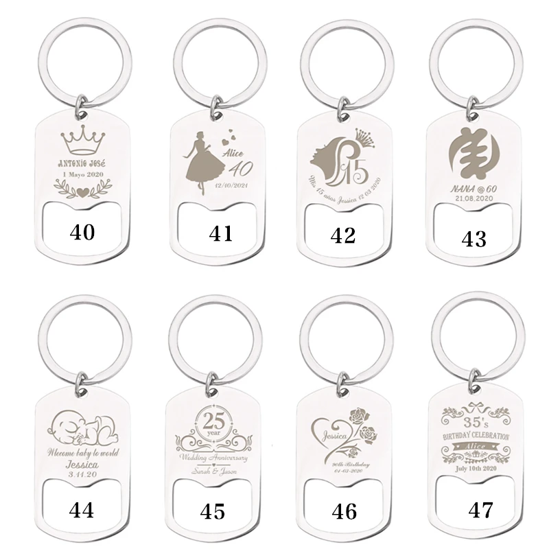 Personalisierter Flaschenöffner, individueller Kalender, Name, Datum, Bierflasche, öffnender Schlüsselanhänger/Schlüsselanhänger, Party, Hochzeit, Gastgeschenk, Geschenke, Souvenirs – Detail 22