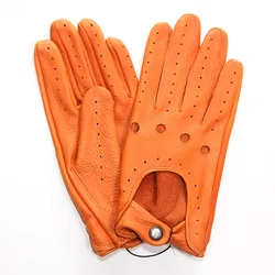 Guantes de piel auténtica para mujer, antideslizantes, transpirables, sin forro, para conducir, de piel de ciervo, de alta calidad, D0131