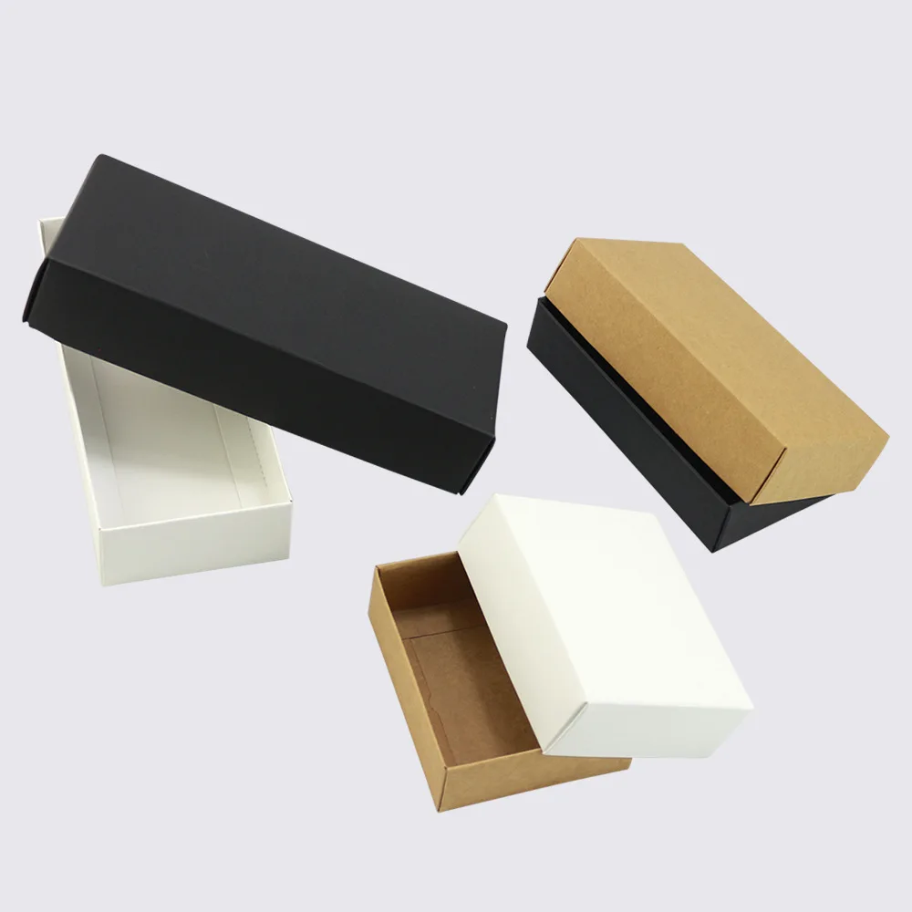 Folding Black Card Kraft Paper Box Drawer Box Transparent Frosted Small Gift shopping bag Custom Logo