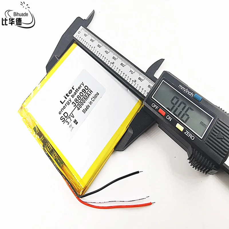 3 line 388090 3.7V 4000 mah Lithium polymer Battery with Protection Board For 7 inch 8 inch 9inch Tablet PC Ainol Aurora