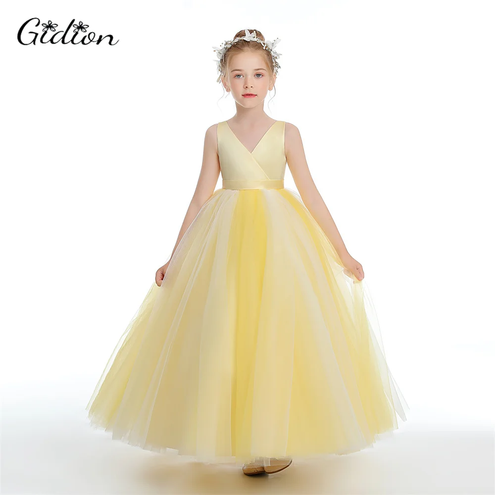 A-Line Princess Flower Girl Dress For Children Birthday Party Wedding Ceremony Graduation Pageant Ball Junior Bridesmaid Dress