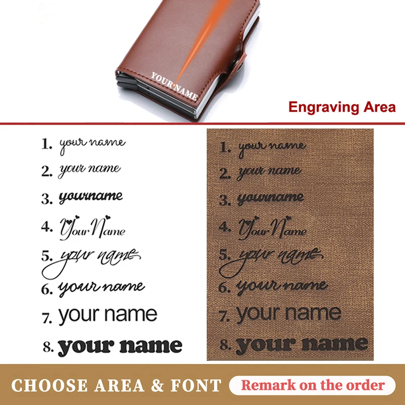 Custom Name Men Women Credit Card Holder Wallet Short Tri-fold Double Box Credit card Case Bag Protection Credit Card Holder Men