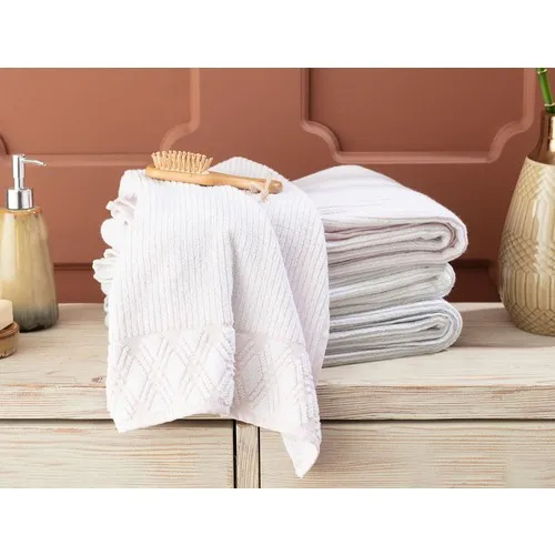 Madame Coco Stripe Face Towel-Powder