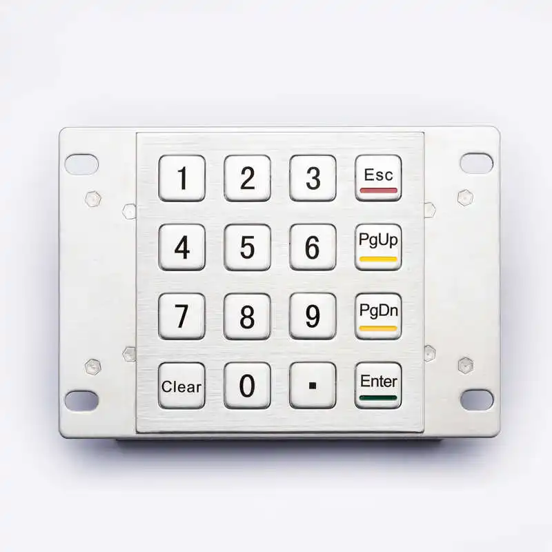 16 Keys Dot Matrix USB RS232 Metal Panel Mount Numeric Keypads for Access Entry Kiosk