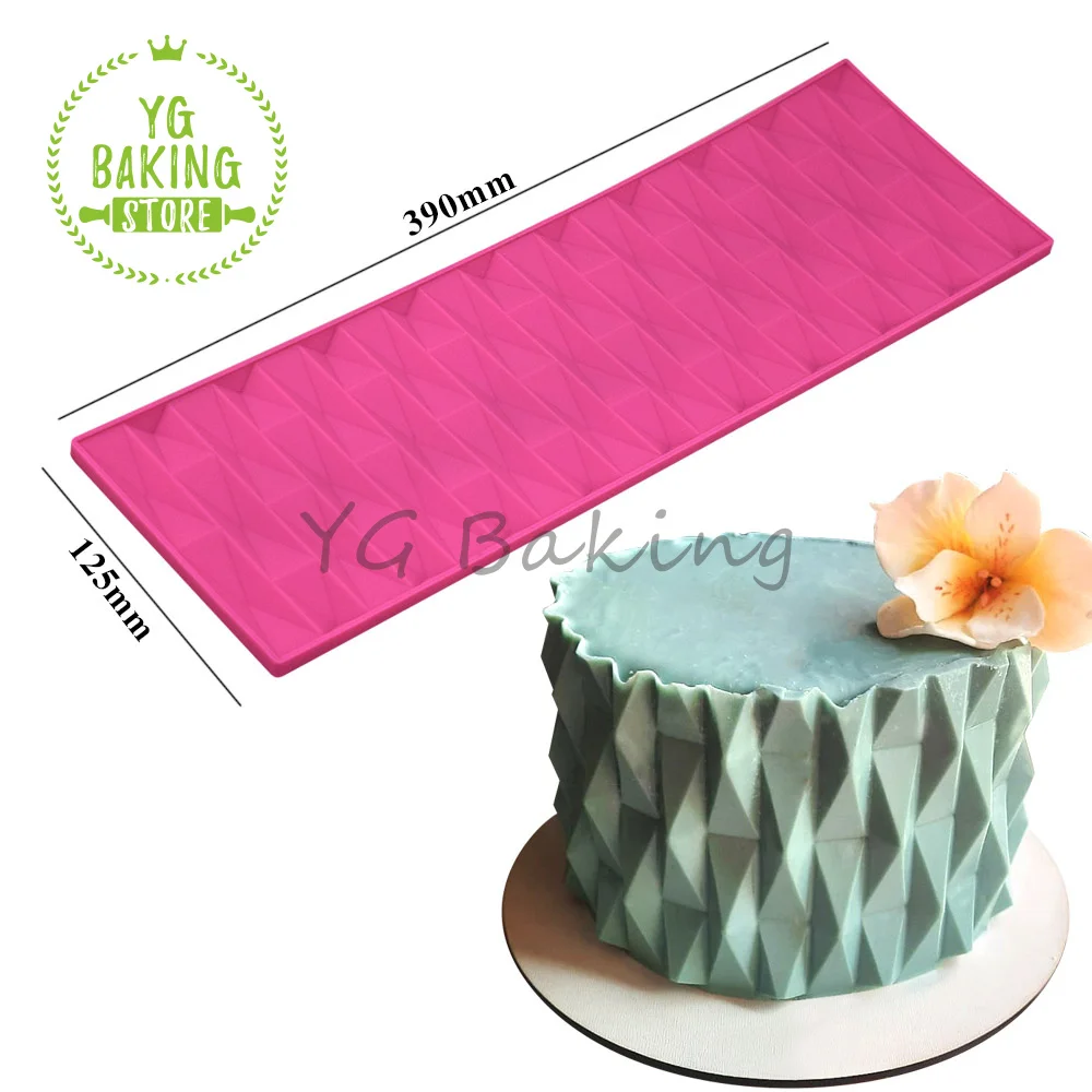 Dorica 6 Styles Origami Mold Impression Border Cake Lace Mat Fondant Cake Decorating Tools Craft Silicone Mold Bakeware