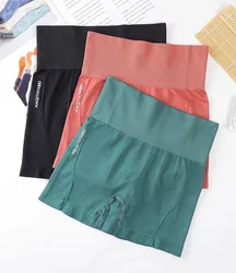 Pantalones cortos de entrenamiento de cintura alta sin costuras para mujer, pantalones cortos de Yoga para Fitness, Scrunch Butt, pantalones cortos de cadera de melocotón para correr, Leggings deportivos para gimnasio