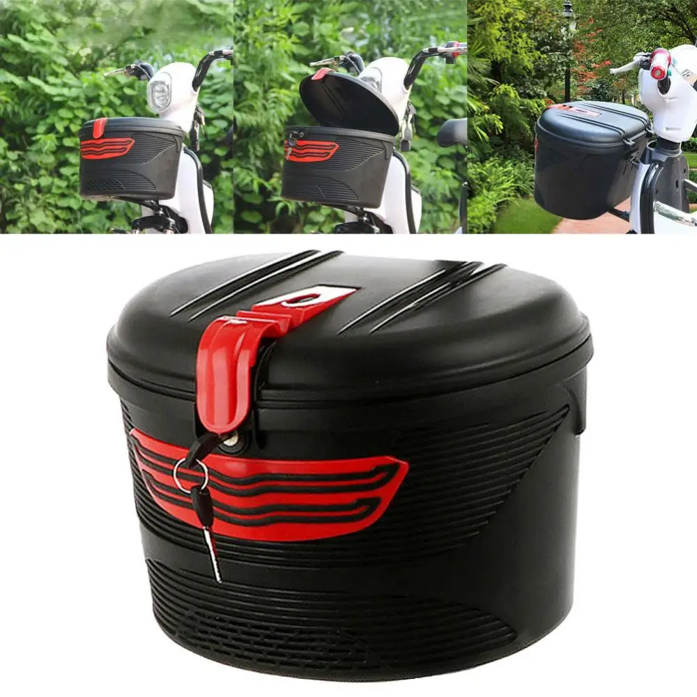 40%HOT Electric Bicycle Basket Front Basket Mountain Bike Hanging Plastic Storage Hanging Basket Waterproof Universal Vehicle