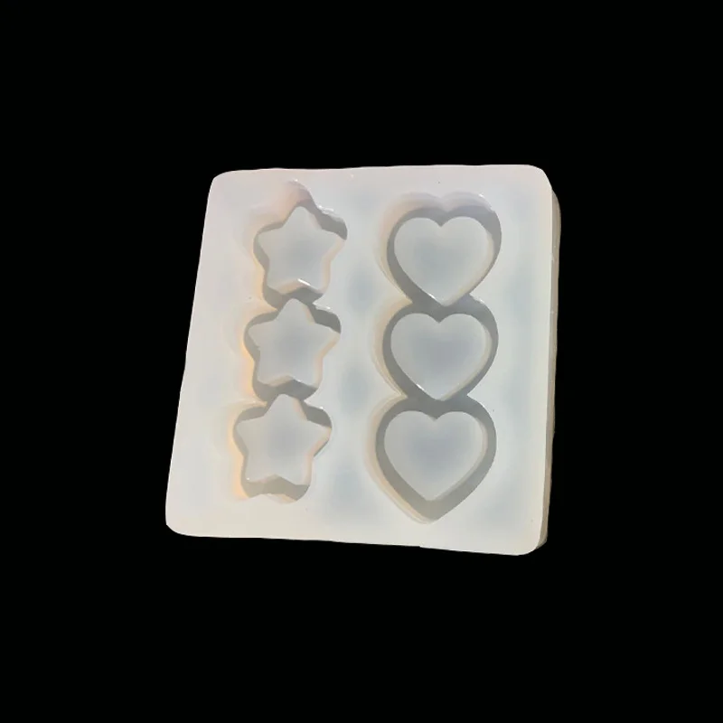 Rose Flower Shaker Silicone Mold DIY Resin Heart Star Shakers Charms Epoxy Resin Jewelry Accessories Pendant Molds Handmade