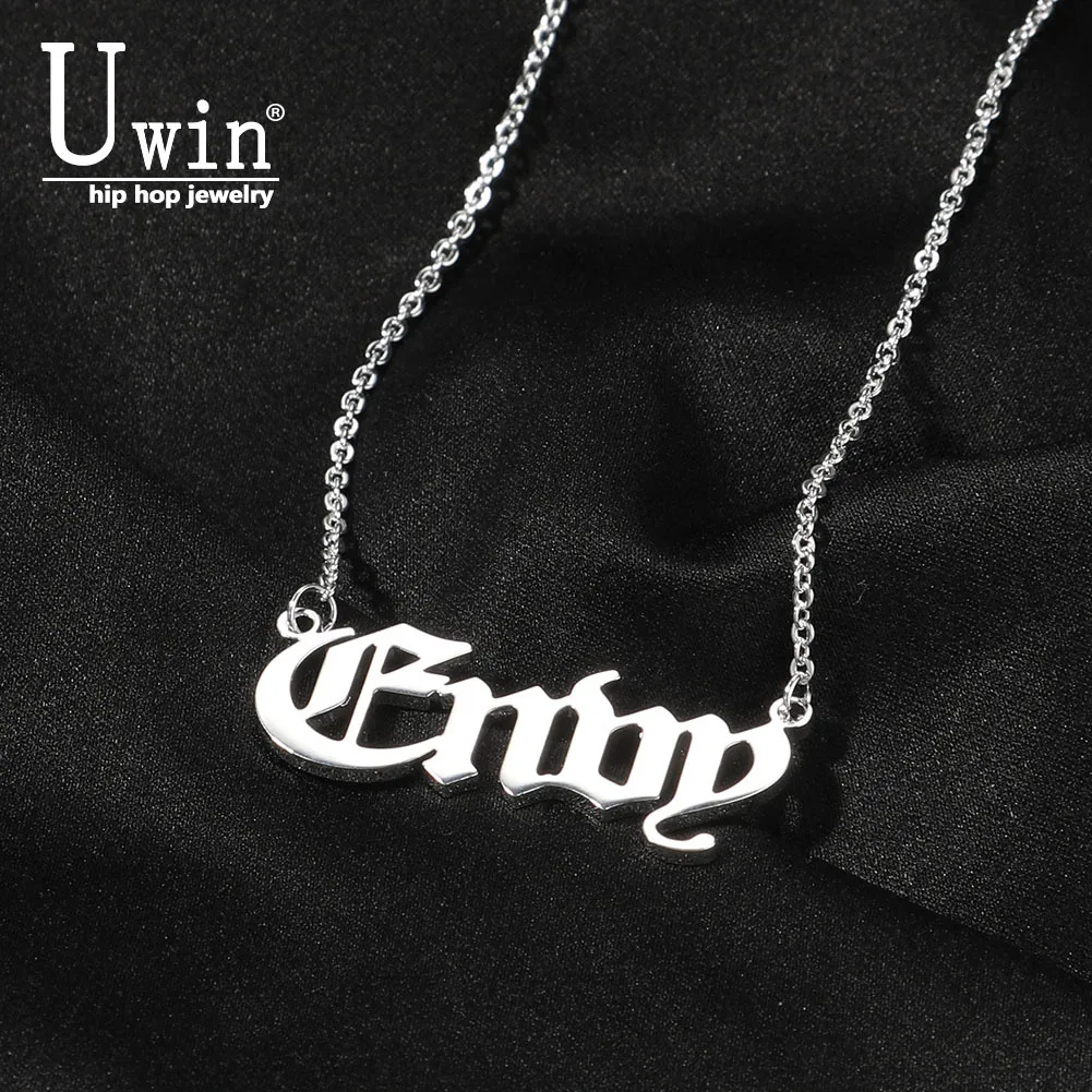 

Uwin DIY Name Necklace Pendant Personalized Custom Font Chain Initial Choker Fashion Gift