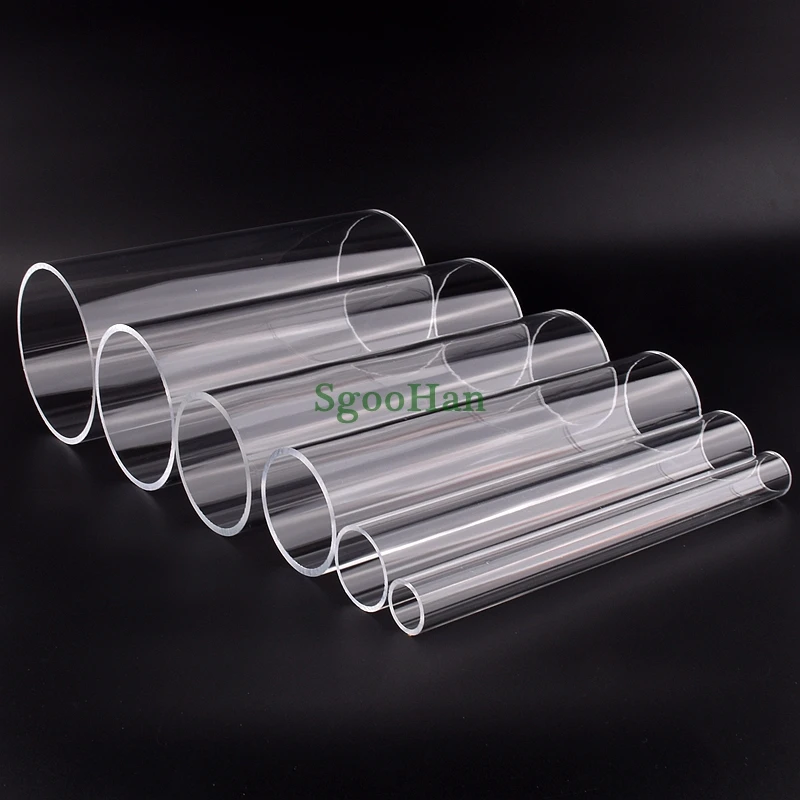 2pcs/set Length 20cm O.D 16~110mm Transparent Acrylic Pipe Aquarium Fish Tank Joint Pipe PMMA Watering Supply Plexiglass Tube