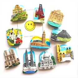 Country Fridge Magnets Statue of Liberty Irish German Hollywood Cat Fridge Magnet Sticker World Travel Souvenir Magnetic