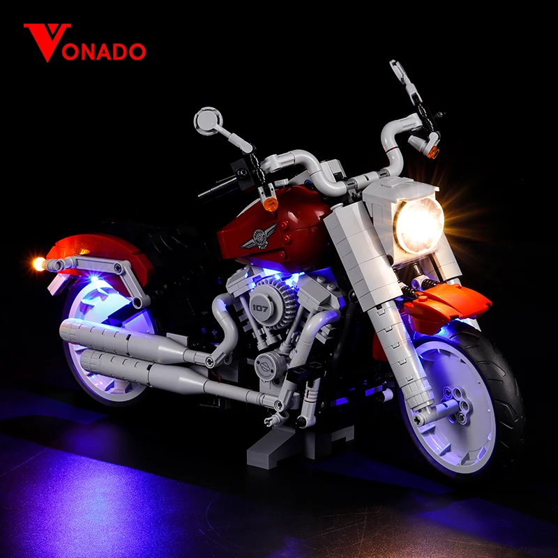 Vonado LED Compatible For10269 Creative Variety Series Harley Motorcycle Lighting Group Building Bricks Block Set Toy Gift