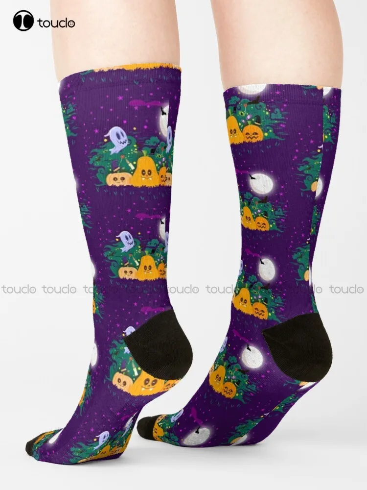 Halloween Funny Pumpkin Socks Black Socks For Women Personalized Custom Unisex Adult Socks Teen Socks Halloween Christmas Gift