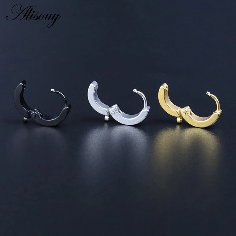 Alisouy 2PCS Stainless Steel Back Clips Ear Hooks Earrings Findings for Components DIY Jewelry Findings Parts Wholesale