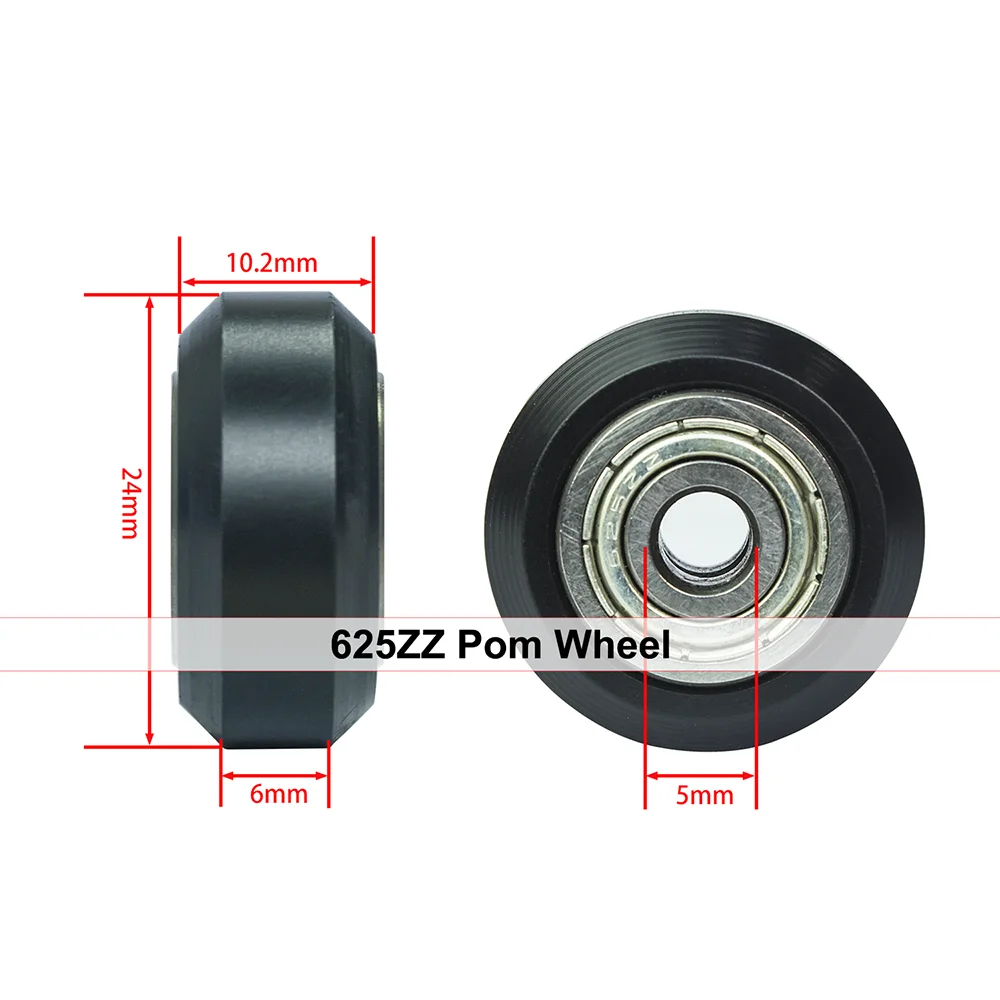 1/5/10/24PCS CNC Plastic POM Big Small Wheel With Bearing Idler V-Slot Aluminum Profile Perlin Pulley For 3D Printer Ender3 V2