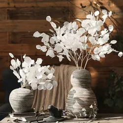 Artificial White Rose Flower Wedding Dress Up Simulation Accessories Plastic DIY Materials Christmas Home House Decorat Plants