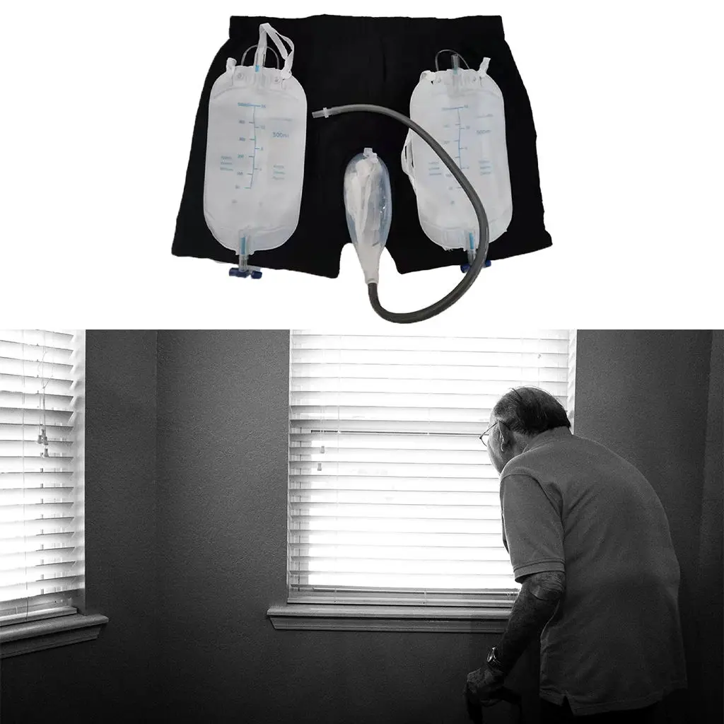 Incontinence Underwear Portable Silicone Pants Urinal Collector Male Elder Incontinence Underwear Wearable Urine Bag Pants