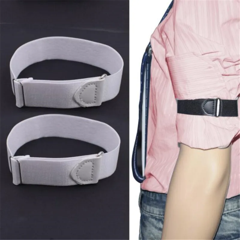 One Pair Elastic Armband Shirt Sleeve Holder Women Men Fashion Adjustable Arm Cuffs Bands for Party Wedding Clothing Accessories