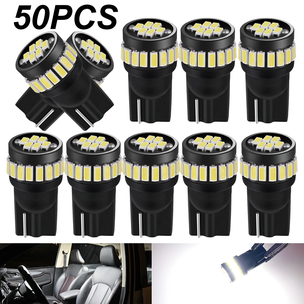 

50PCS W5W T10 LED Canbus 168 194 Car Clearance Parking light For Hyundai Solaris Getz Kia Spectra Rio 3 Optima K2 Ceed Picanto