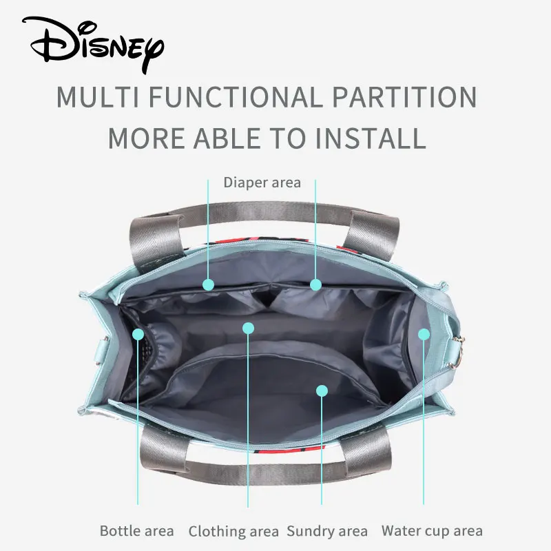 Disney mais novo bebê fralda tote saco maternidade mamãe à prova dwaterproof água bolsa para cuidados com o bebê multifuncional moda mickcy sacos