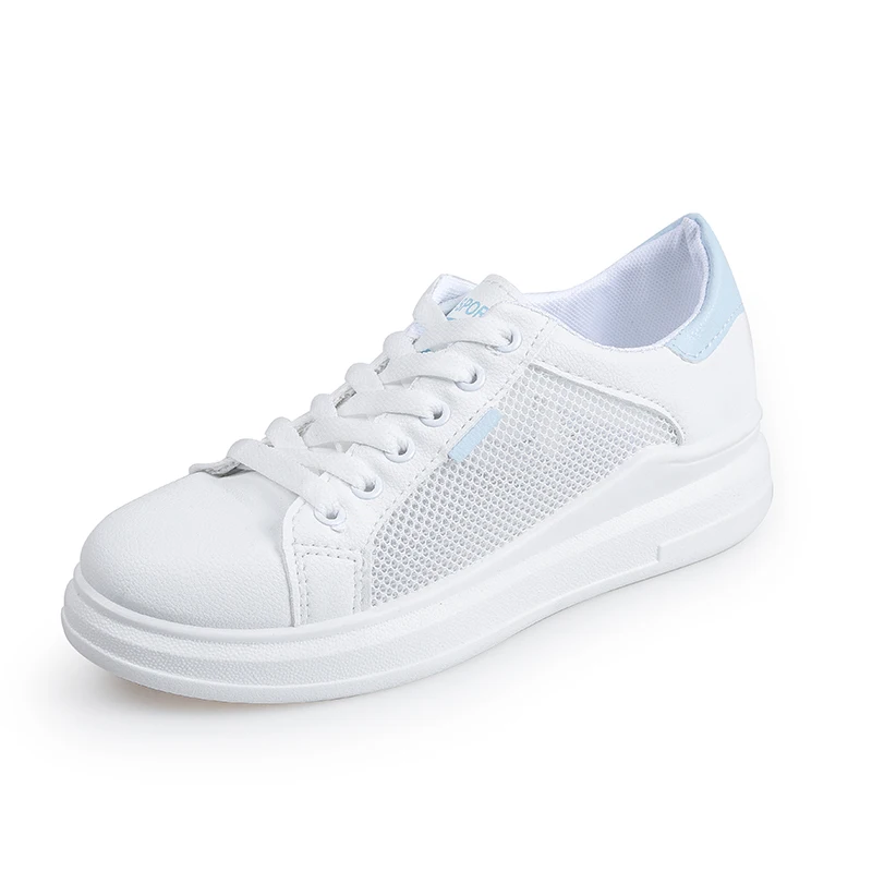

Free Shipping Women White Sneakers Platform Shoes 2020 New Summer Lace Up Hollow Shoes Fashion Women Trainers