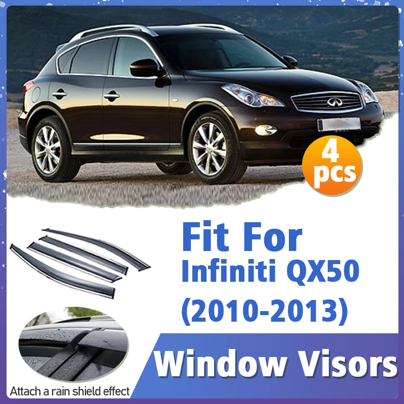 

Window Visor Guard for Infiniti QX50 2010-2013 Vent Cover Trim Awnings Shelters Protection Sun Rain Deflector Auto Accessorie