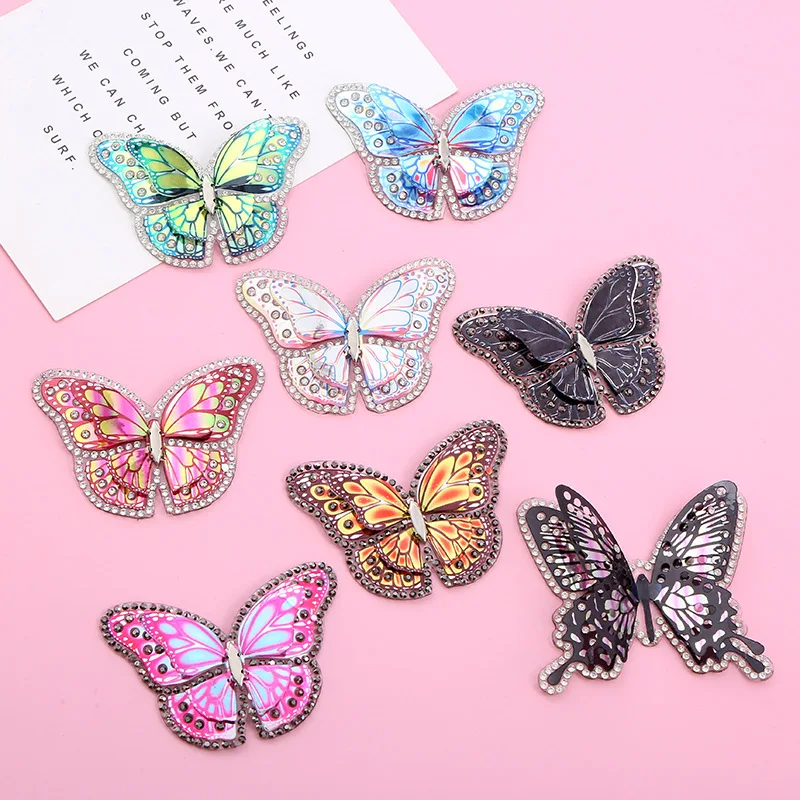 

10 Pcs Sparkling Butterfly Iron On Patches for Clothing DIY Bags Hat Badges Ironing Sewing Patch Decorative Patches for Clothes