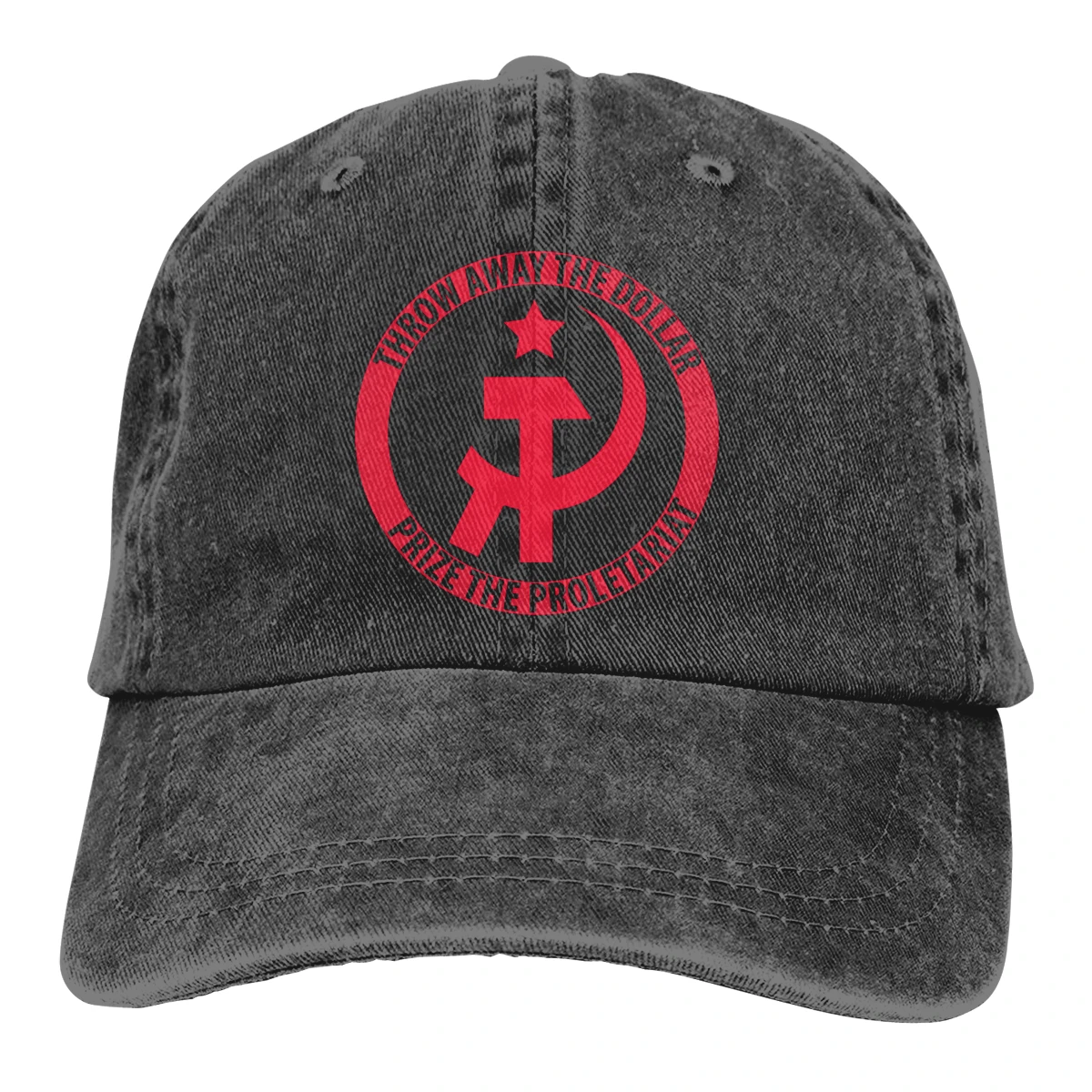 

Adjustable Solid Color Baseball Cap Throw Away The Dollar! Washed Cotton Marxism Socialism CCCP Soviet Union Sports Woman Hat