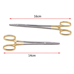 1PC Medical Needle Holder Plier With TC Head German Reusable Stainless Steel Gold Plated Handle Orthodontic Forcep Surgical Tool