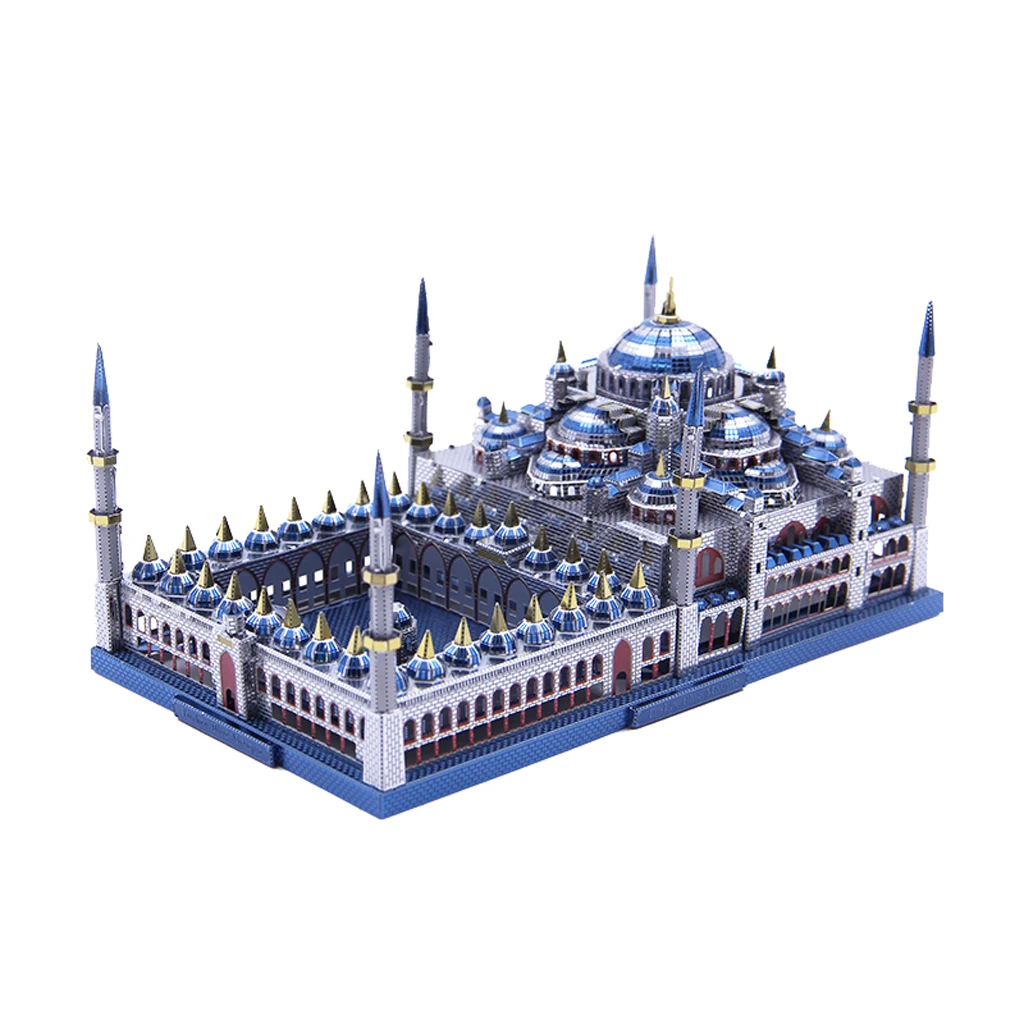 Blue Mosque 3D ปริศนา DIY ตู้โชว์ชุดโลหะ 1:680 -229 PCS