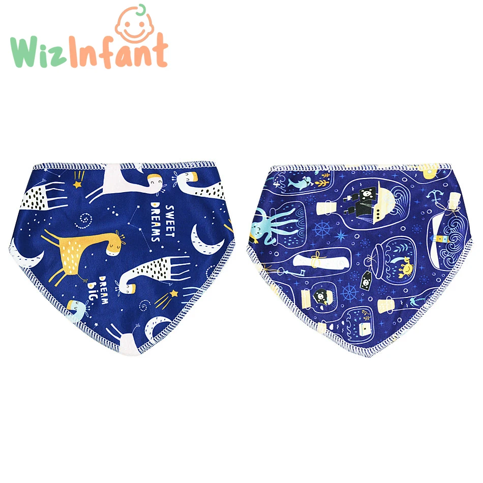 WizInfant 2 unids/set Baberos Bandana Babador para bebé paños para eructar toalla para Saliva accesorio para comer para bebé Baberos reutilizables