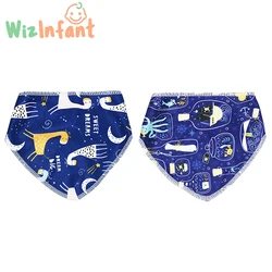 WizInfant 2pcs/set Bandana Bibs Baby Babador Infant Burp Cloths Saliva Towel Baby Eating Accessory Reusable Baby Bibs