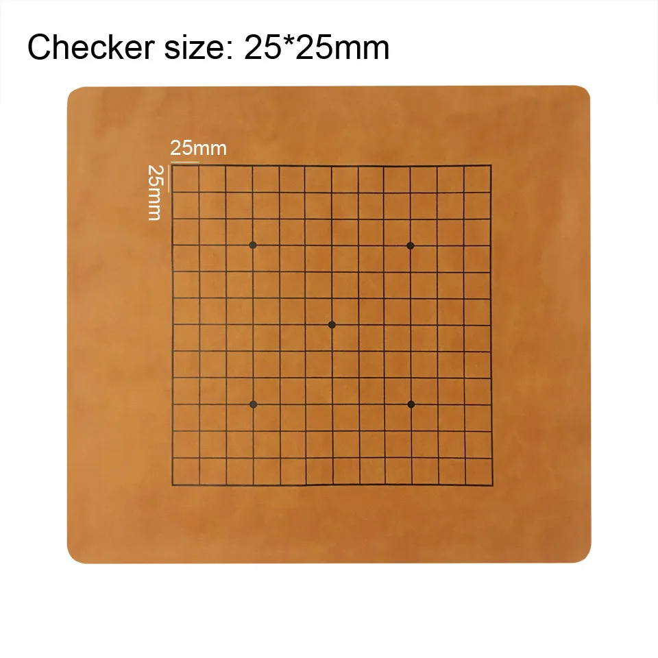 Go Board 22*25mm19 Road and 25*25mm 13 Road Chessboard PU Leather Checkerboard Old Game of Go Weiqi For 2.2cm Piece Checker GB08