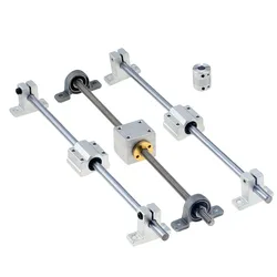 Ensembles de rails de guidage pour imprimante 3D, vis mère T8, arbre linéaire 8mm, KP08 SK8 SC8UU, boîtier d'écrou, couplage 1PC, moteur pas à pas 17HS2408