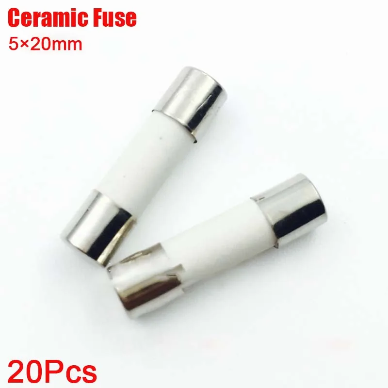 

20Pcs 5×20mm Ceramic fuse 250V 0.5A 1A 2A 2.5A 3A 3.15A 4A 5A 6A 6.3A 8A 10A 15A 20A 25A 30A Ceramic fuse