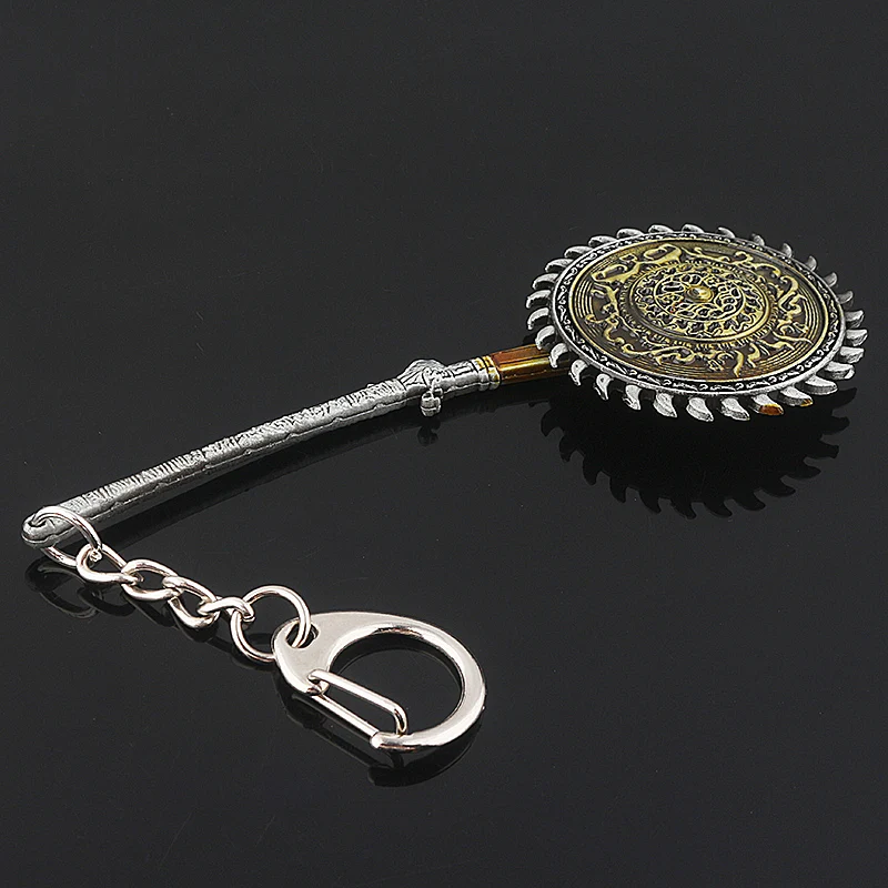 Game Bloodborne Keychain Rotary Cutting Knife Vintage Weapon Model Pendant Keyring For Men Car Key Accessories