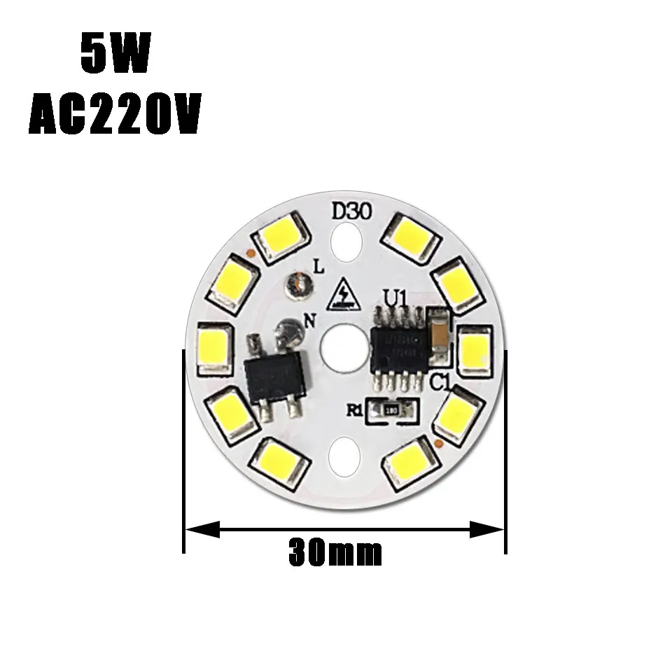 DOB LED Lamp Chip 3W 28mm Input AC 220V  Smart IC Driver Fit For DIY LED Downlights Spotlights LED Bulb