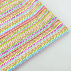 Booksew 100% Cotton Fabric Colorful Stripe Quilting Patchwork Bedding Sewing Home Textile Doll Scrapbooking Decorations Meter