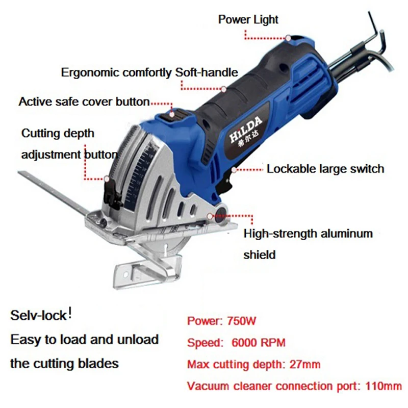 Mini Hand Circular Saw ,Plunge Saw, Eletric Saw,Multi Circular Saw ,15mm Bore,EU Plug  For Wood,Metal,Granite,Marble,Tile,Bricks